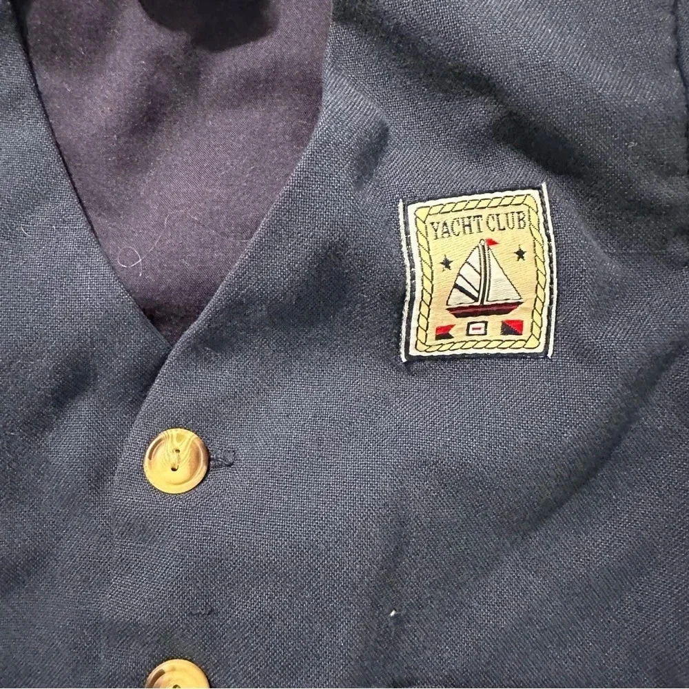 Vintage baby boy size 12 months Yacht Club blue blazer